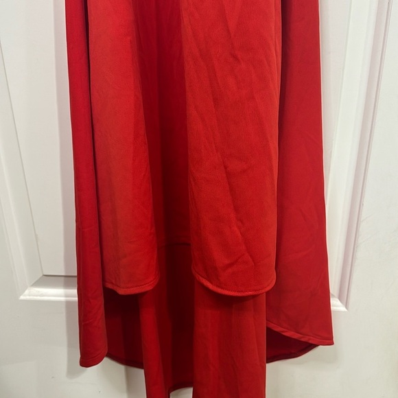 Formal Sheer Red Gold Mermaid Dress Glitter Open Back Small Women’s - Picture 6 of 13